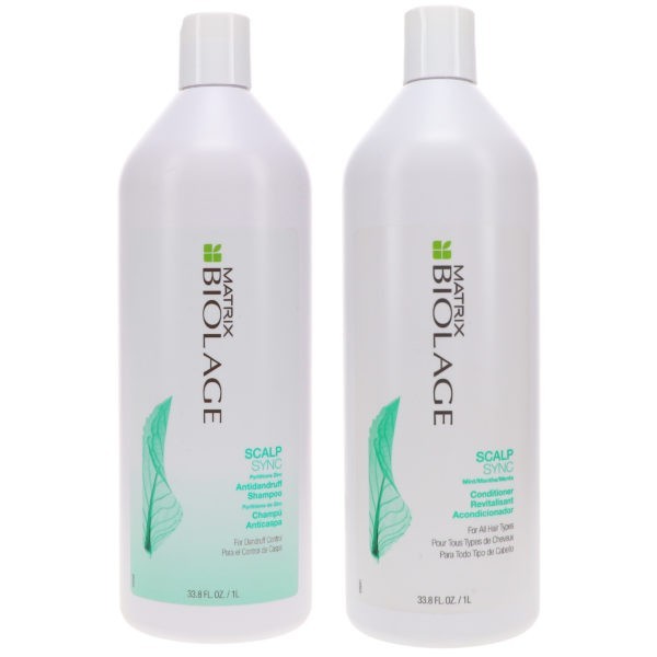 Matrix Biolage ScalpSync Antidandruff Shampoo 33.8 oz & Biolage ScalpSync Mint Conditioner 33.8 oz Combo Pack