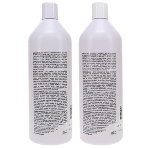 Matrix Biolage Ultra Hydrasource Shampoo 33.8 oz & Ultra Hydrasource Conditioner 33.8 oz Combo Pack