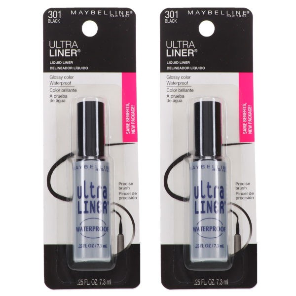 Maybelline New York Ultra-Liner Liquid Liner Waterproof Black 0.25 oz 2 Pack