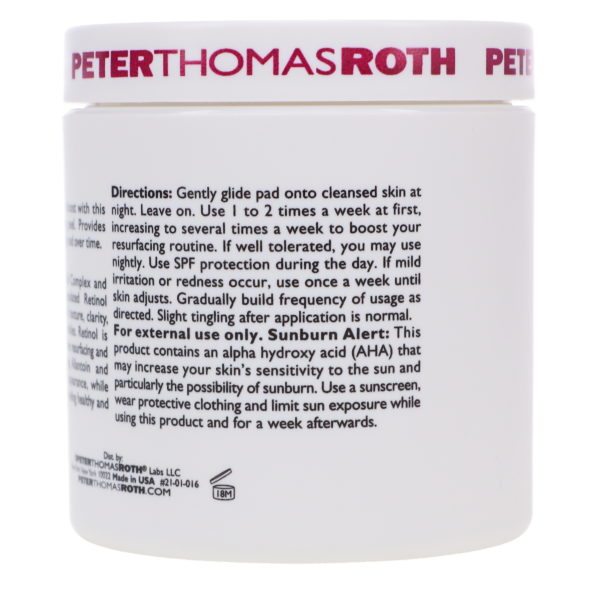 Peter Thomas Roth Even Smoother Glycolic Retinol Resurfacing Peel Pads 60 pc