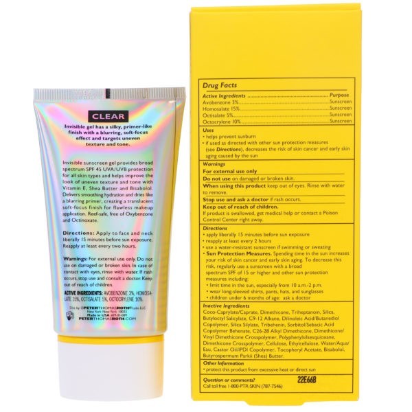 Peter Thomas Roth Max Clear Invisible Priming Sunscreen Broad Spectrum SPF 45 1.7 oz