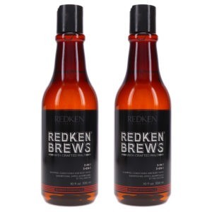 Redken Brews 3-in1 Shampoo, Conditioner and Body Wash 10.1 oz 2 Pack