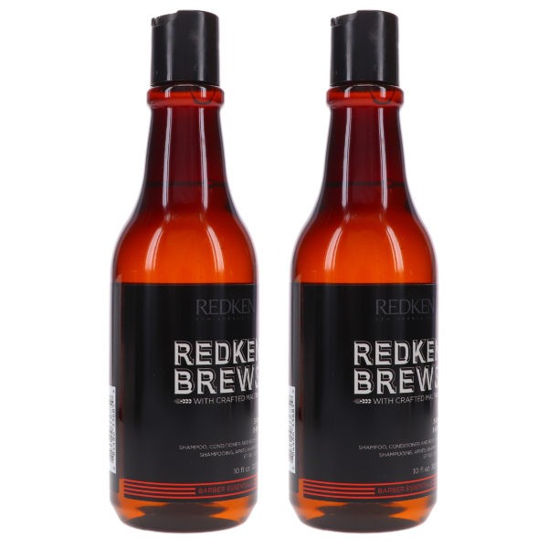 Redken Brews 3-in1 Shampoo, Conditioner and Body Wash 10.1 oz 2 Pack
