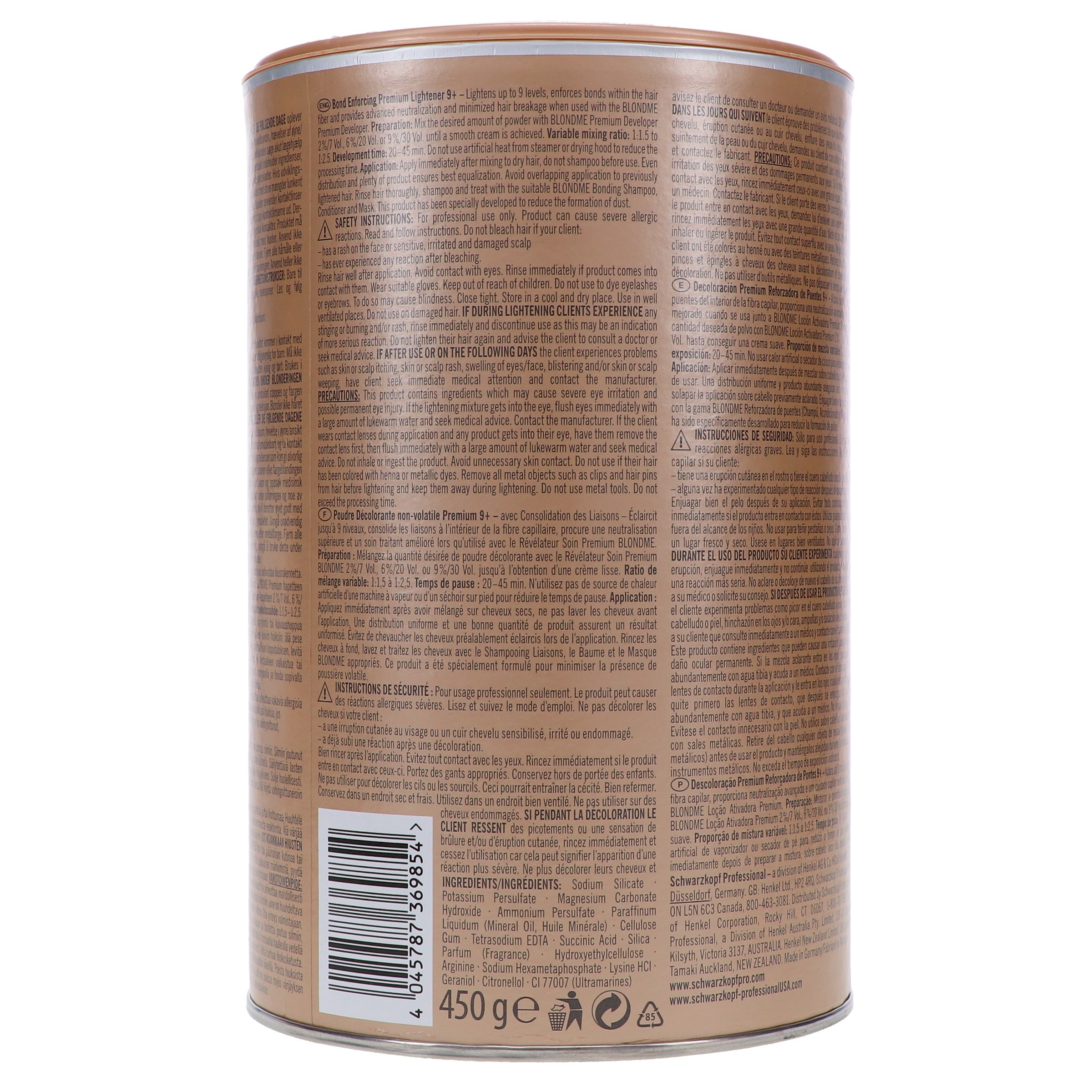 Schwarzkopf BlondMe Bond Enforcing Premium Lightener 9+ Dust Free Powder 15.8 oz