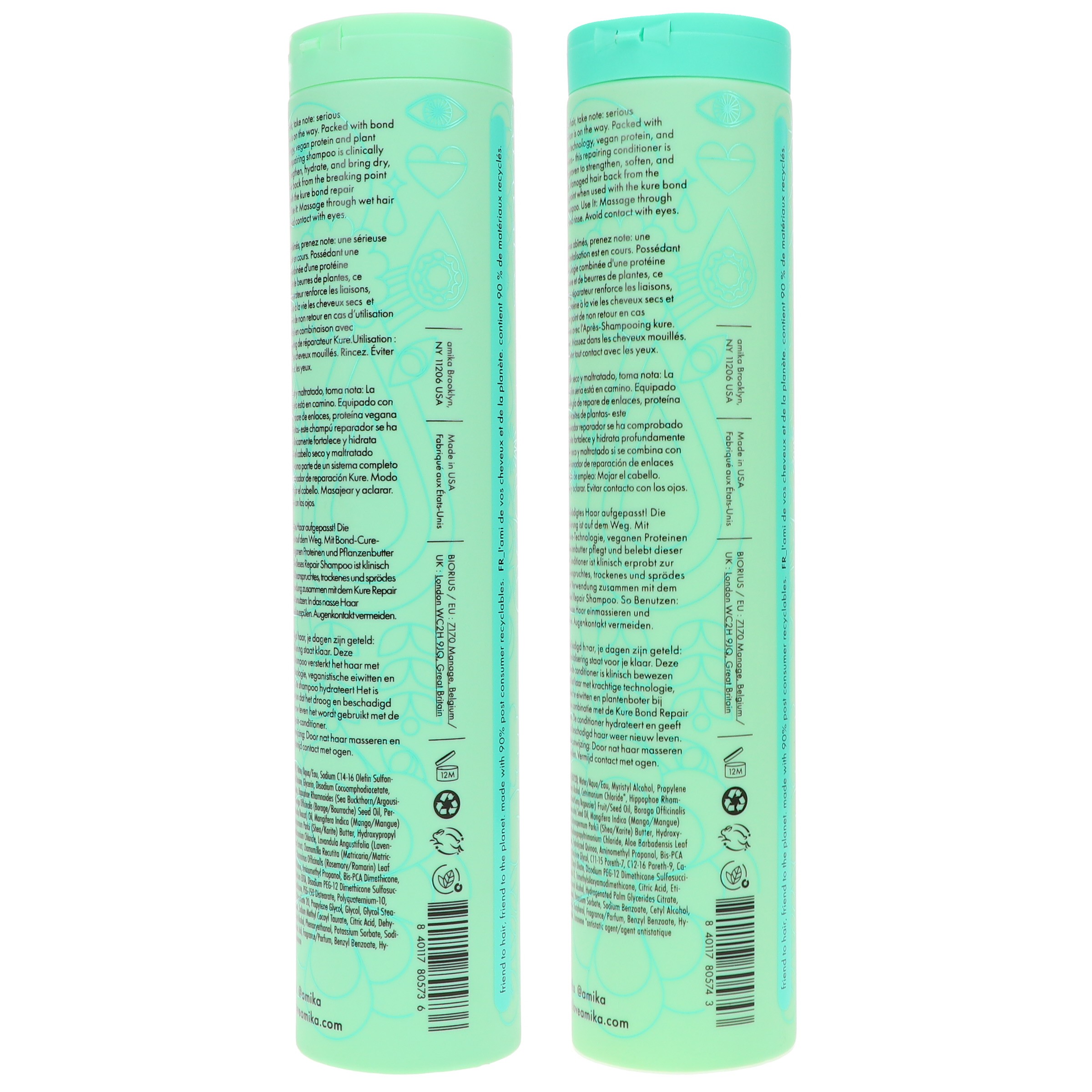 Amika The Kure Repair Shampoo 9.2 oz & Conditioner 9.2 oz Combo Pack