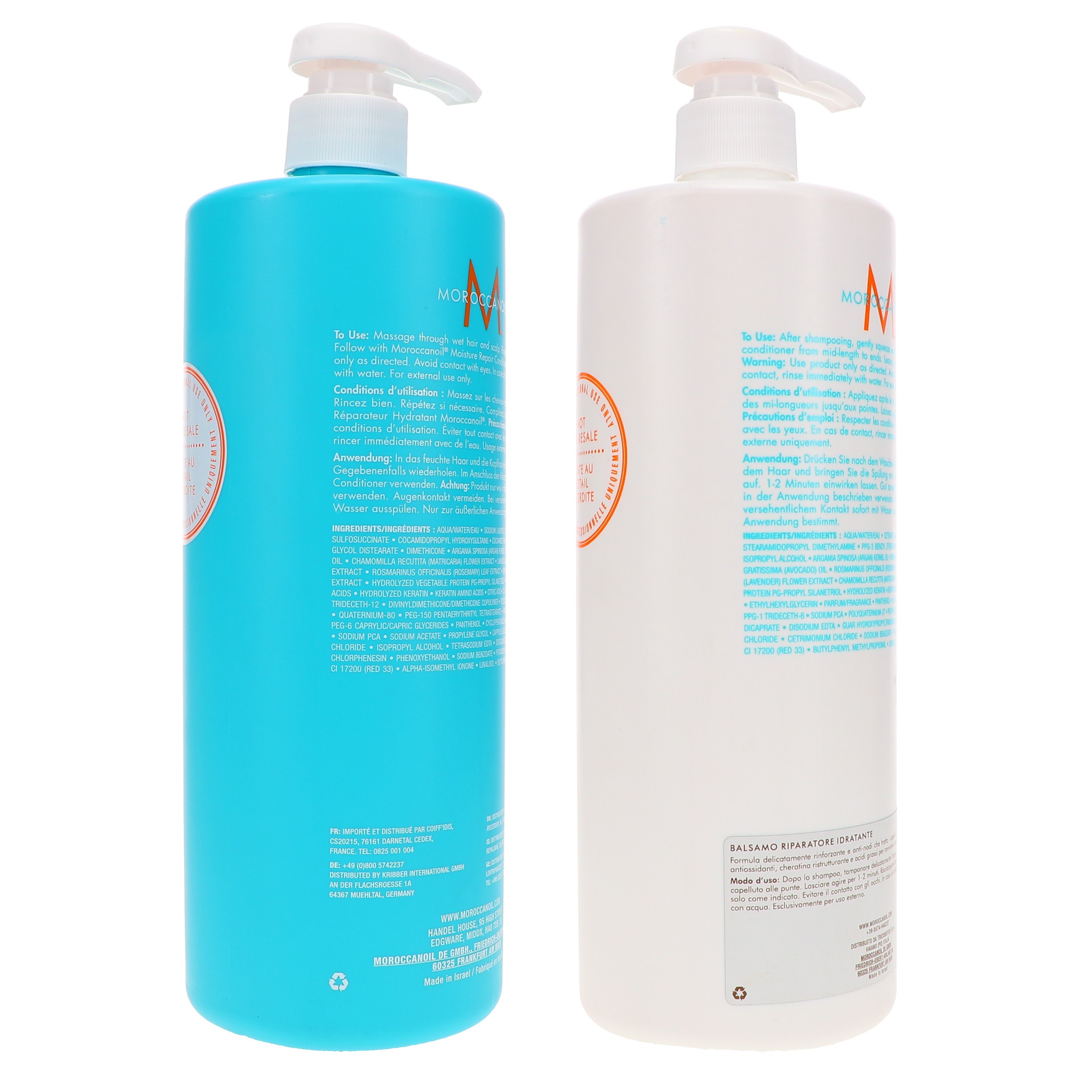 Moroccanoil Moisture Repair Shampoo 33.8 oz & Moisture Repair Conditioner 33.8 oz Combo Pack