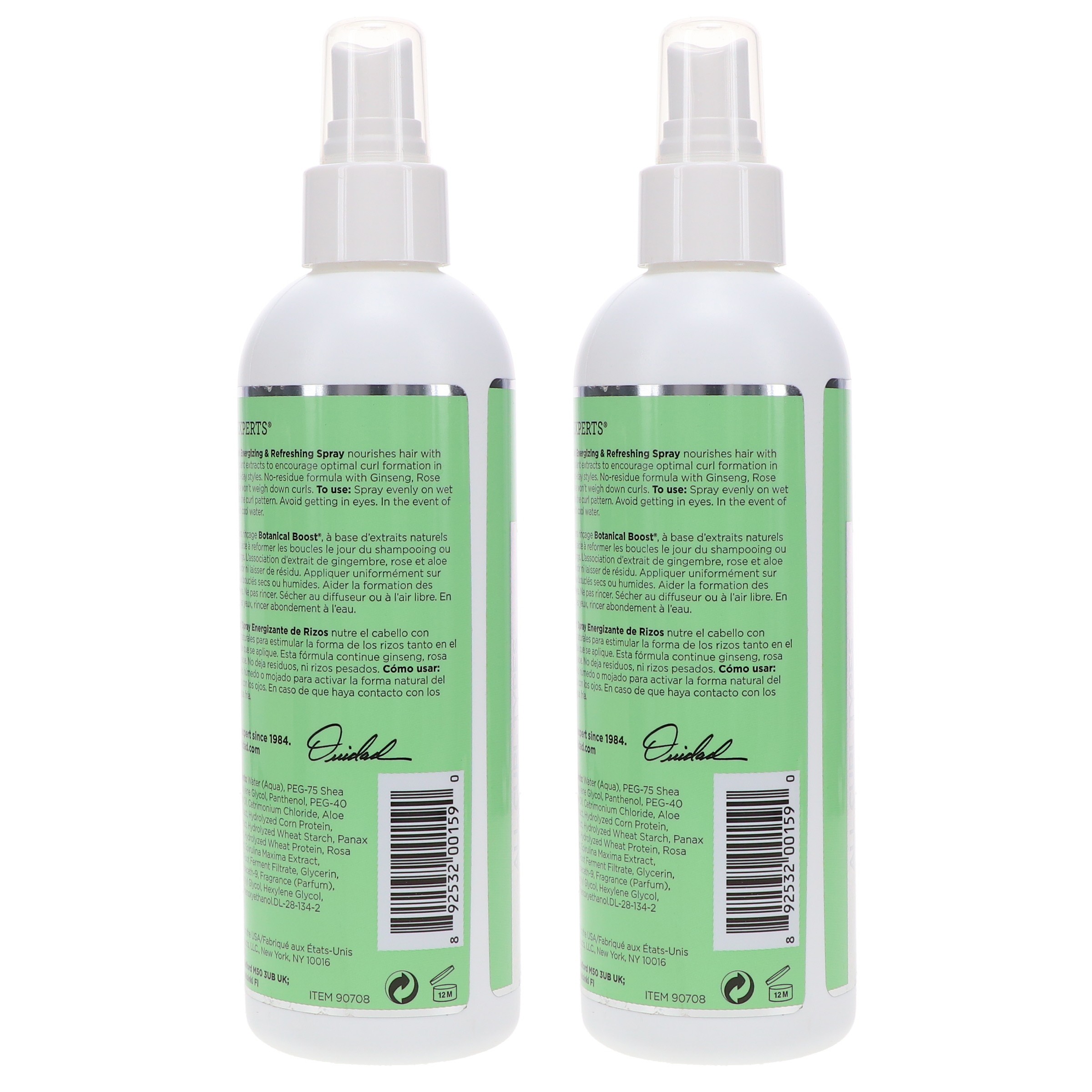 Ouidad Botanical Boost Curl Energizing & Refreshing Spray 8.5 oz 2 Pack