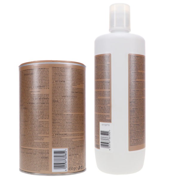 Schwarzkopf BlondMe Bond Enforcing Premium Lightener 9+ Dust Free Powder 15.8 oz & BlondMe 6% Developer 33.8 oz Combo Pack