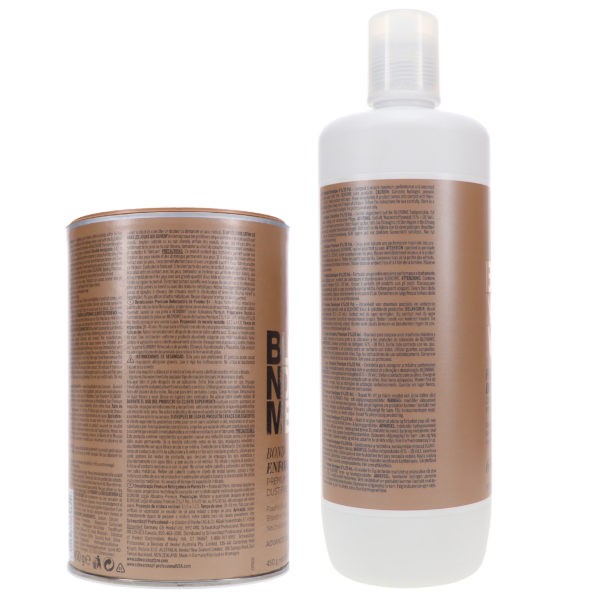 Schwarzkopf BlondMe Bond Enforcing Premium Lightener 9+ Dust Free Powder 15.8 oz & BlondMe 6% Developer 33.8 oz Combo Pack