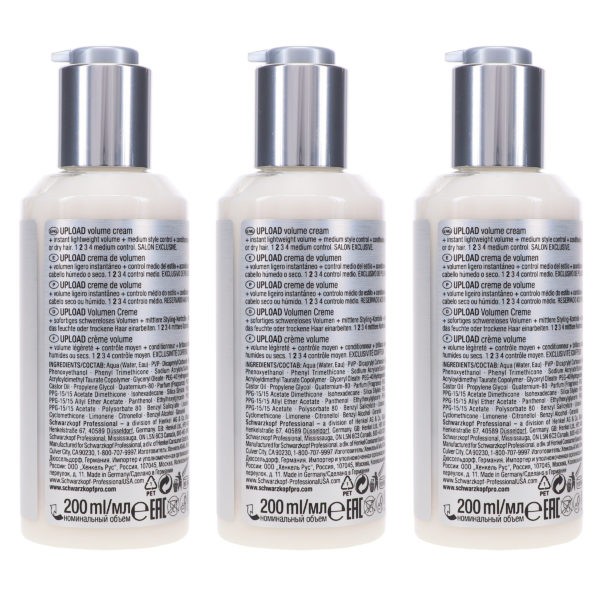 Schwarzkopf OSiS Upload Volume Cream 6.8 oz 3 Pack
