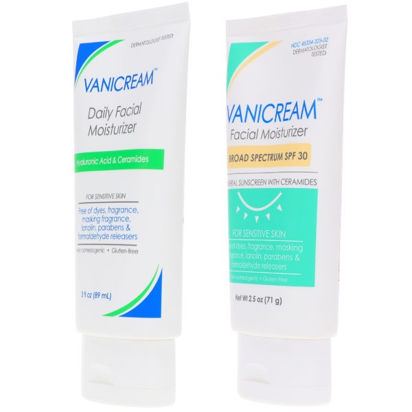 Vanicream Daily Facial Moisturizer 3 oz & Daily Facial Moisturizer Broad Spectrum SPF 30 2.5 oz Combo Pack