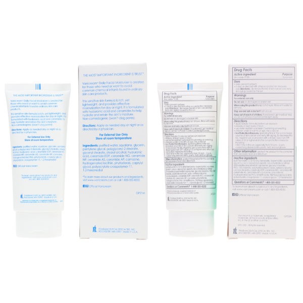 Vanicream Daily Facial Moisturizer 3 oz & Daily Facial Moisturizer Broad Spectrum SPF 30 2.5 oz Combo Pack