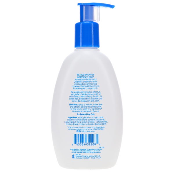 Vanicream Gentle Facial Cleanser 8 oz