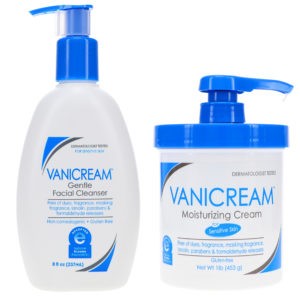 Vanicream Gentle Facial Cleanser 8 oz & Skin Cream 16 oz Combo Pack