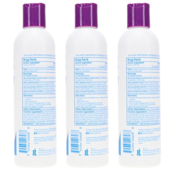 Vanicream Medicated Anti-Dandruff Shampoo 8 oz 3 Pack