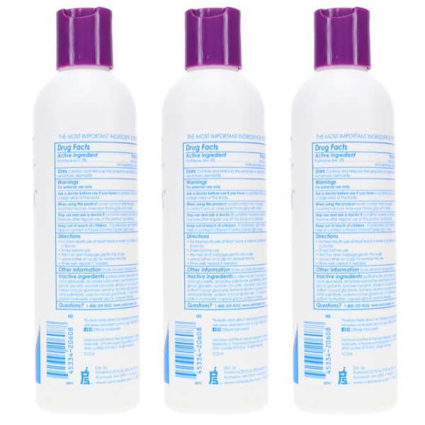 Vanicream Medicated Anti-Dandruff Shampoo 8 oz 3 Pack