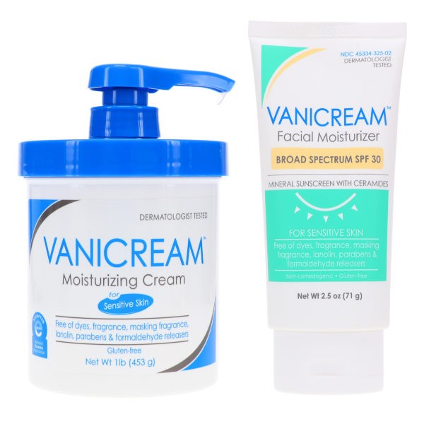 Vanicream Lite Lotion 16 oz & Daily Facial Moisturizer Broad Spectrum SPF 30 2.5 oz Combo Pack