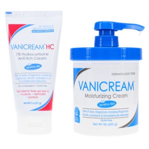 Vanicream Moisturizing Skin Cream with Pump Dispenser 16 oz & 1% Hydrocortisone Anti-Itch Cream 2 oz Combo Pack