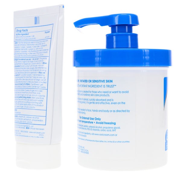 Vanicream Moisturizing Skin Cream with Pump Dispenser 16 oz & 1% Hydrocortisone Anti-Itch Cream 2 oz Combo Pack