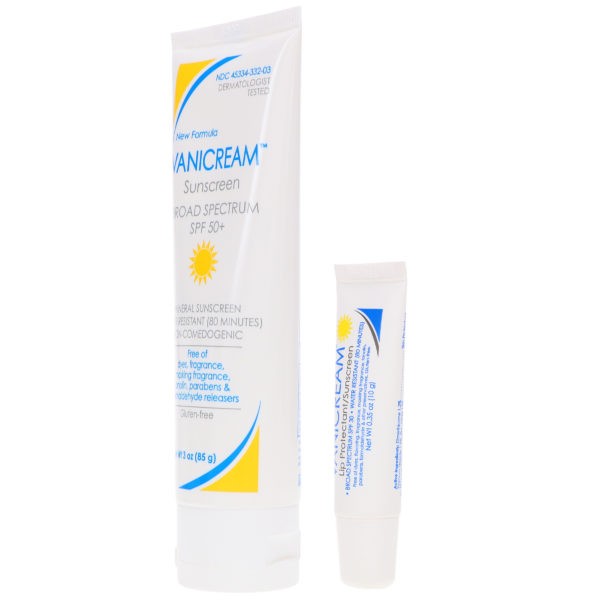 Vanicream Sunscreen SPF 50 3 Oz Tube AND Lip Protectant Sunscreen SPF 50 0.35 Oz - 2 Item Value Set