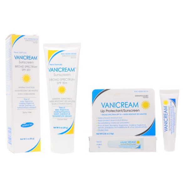 Vanicream Sunscreen SPF 50 3 Oz Tube AND Lip Protectant Sunscreen SPF 50 0.35 Oz - 2 Item Value Set