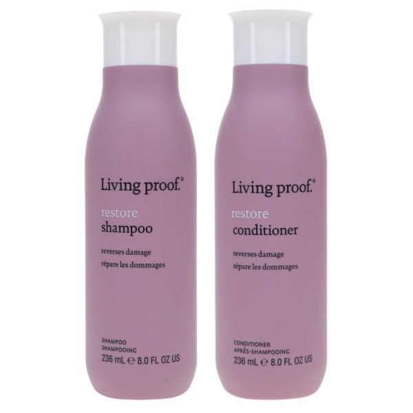 Living Proof Restore Shampoo 8 oz & Restore Conditioner 8 oz Combo Pack