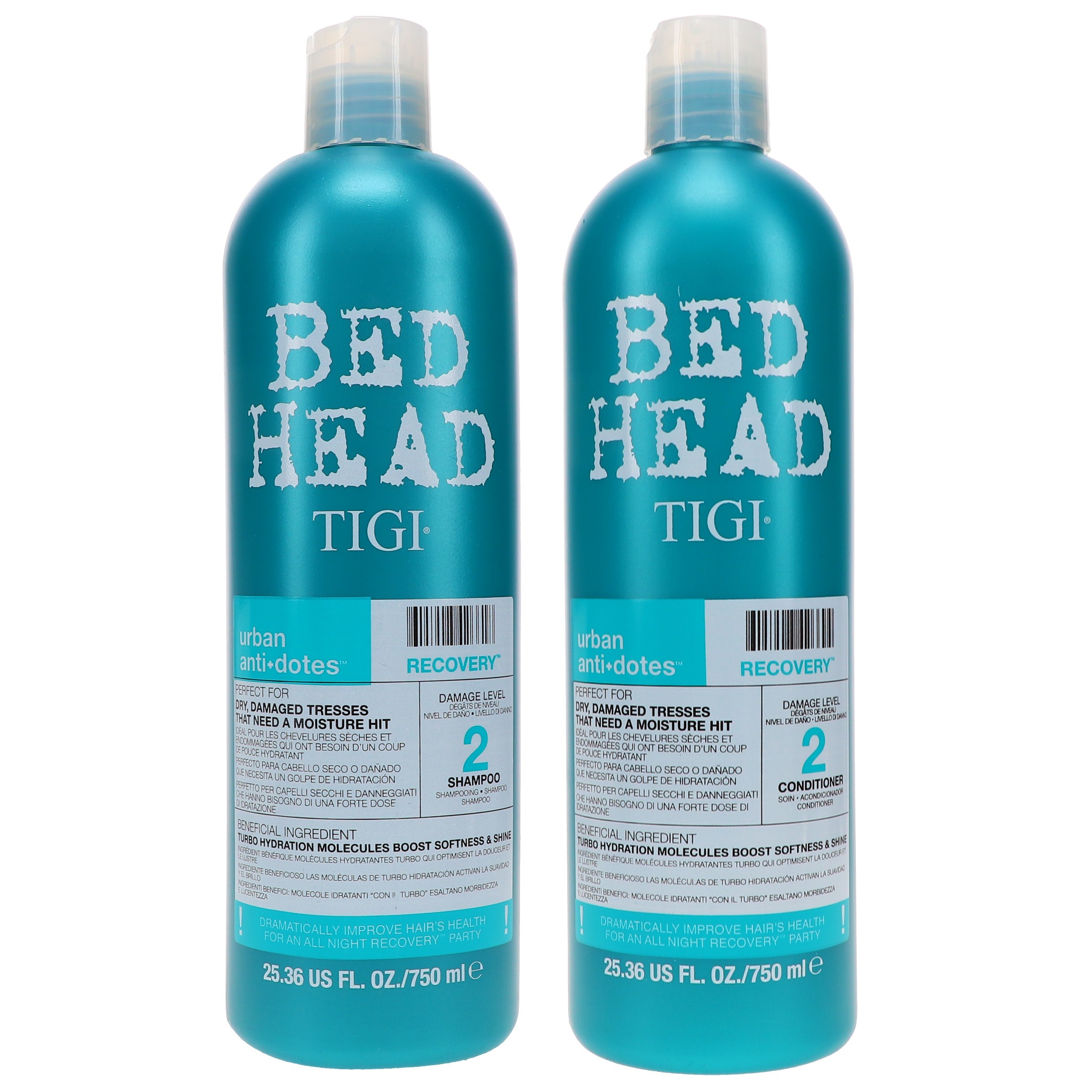 TIGI Urban Anti-dotes Recovery 2 Shampoo 25.36 & Urban Anti-dotes Recovery Conditioner 25.36 oz Combo Pack