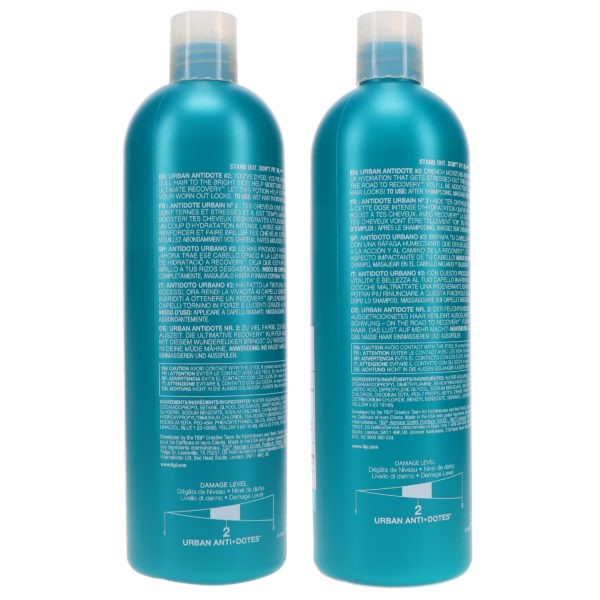 TIGI Urban Anti-dotes Recovery 2 Shampoo 25.36 & Urban Anti-dotes Recovery Conditioner 25.36 oz Combo Pack