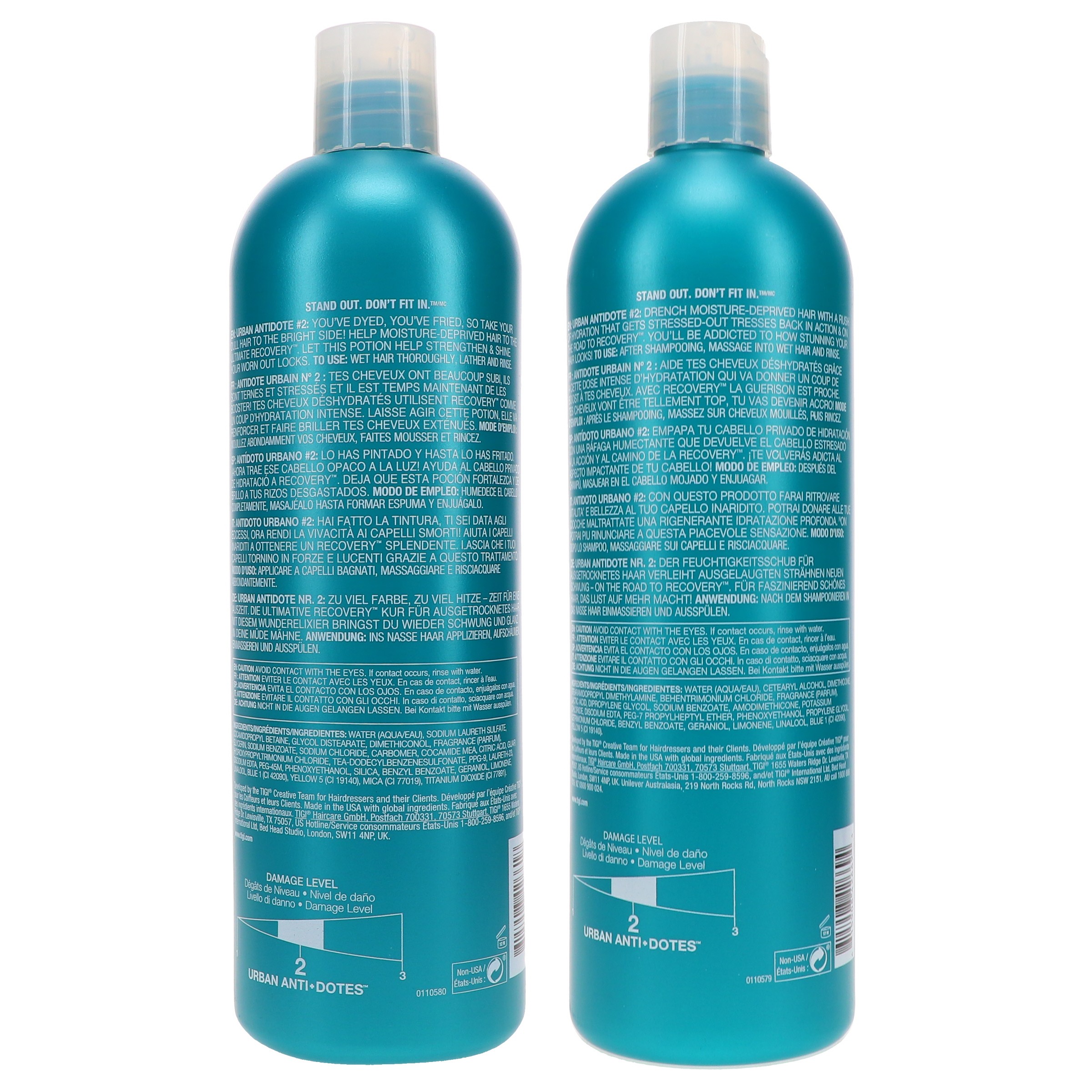 TIGI Urban Anti-dotes Recovery 2 Shampoo 25.36 & Urban Anti-dotes Recovery Conditioner 25.36 oz Combo Pack