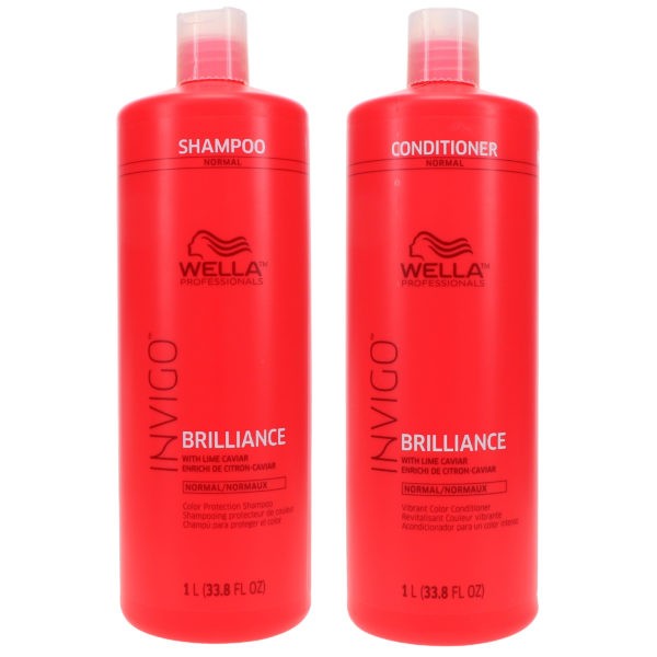 Wella Invigo Brilliance Normal Shampoo 33.8 oz & Invigo Brilliance Normal Conditioner 33.8 oz Combo Pack