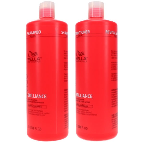 Wella Invigo Brilliance Normal Shampoo 33.8 oz & Invigo Brilliance Normal Conditioner 33.8 oz Combo Pack
