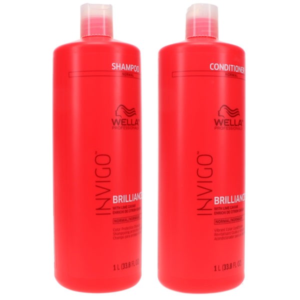 Wella Invigo Brilliance Normal Shampoo 33.8 oz & Invigo Brilliance Normal Conditioner 33.8 oz Combo Pack