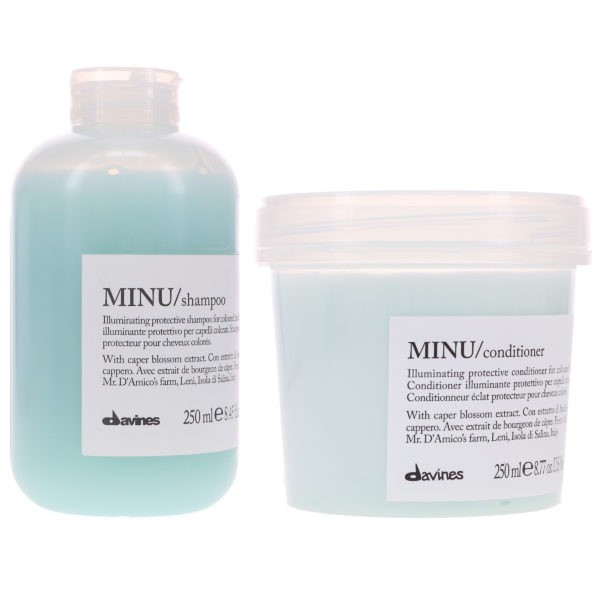 Davines MINU Illuminating Shampoo 8.45 oz & Davines MINU Illuminating Conditioner 8.77 oz Combo Pack