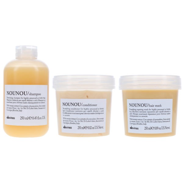 Davines NOUNOU Nourishing Shampoo 8.45 oz, NOUNOU Nourishing Conditioner 8.82 oz & NOUNOU Nourishing Hair Mask 8.89 oz
