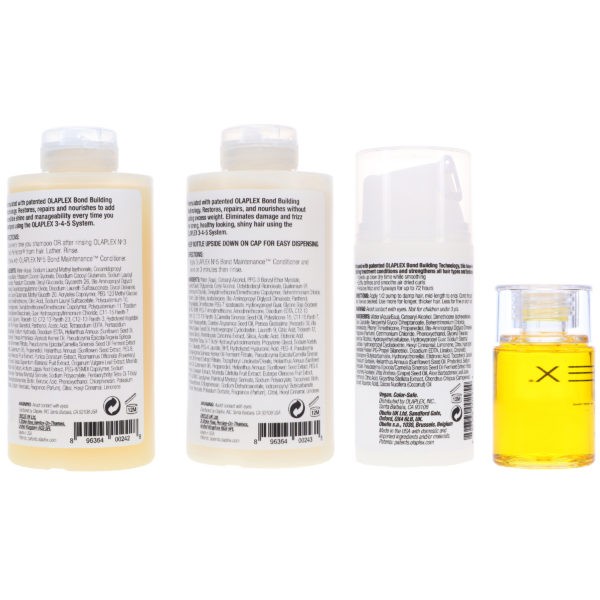 Olaplex No.4 Bond Maintenance Shampoo 8.5 oz, No. 5 Bond Maintenance Conditioner 8.5 oz, No. 6 Bond Smoother Reparative Styling Creme 3.3 oz & No. 7 Bonding Oil 1 oz Combo Pack