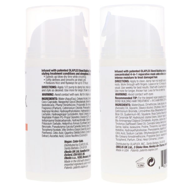 Olaplex No. 6 Bond Smoother Reparative Styling Creme 3.3 oz & No. 8 Bond Intense Mask 3.3 oz Combo Pack