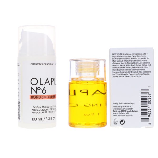 Olaplex No. 6 Bond Smoother Reparative Styling Creme 3.3 oz & No. 7 Bonding Oil 1 oz Combo Pack