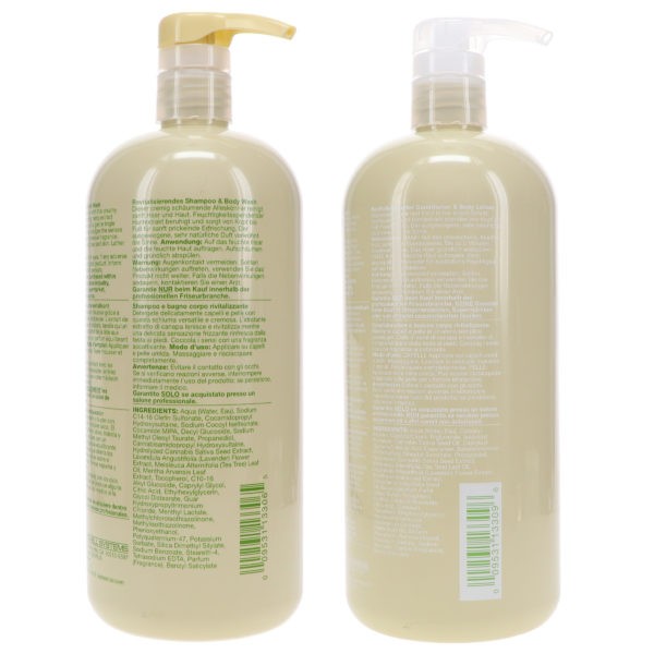 Paul Mitchell Tea Tree Hemp Restoring Shampoo & Body Wash 33.8 oz & Tea Tree Hemp Restoring Conditioner & Body Lotion 33.8 oz Combo Pack