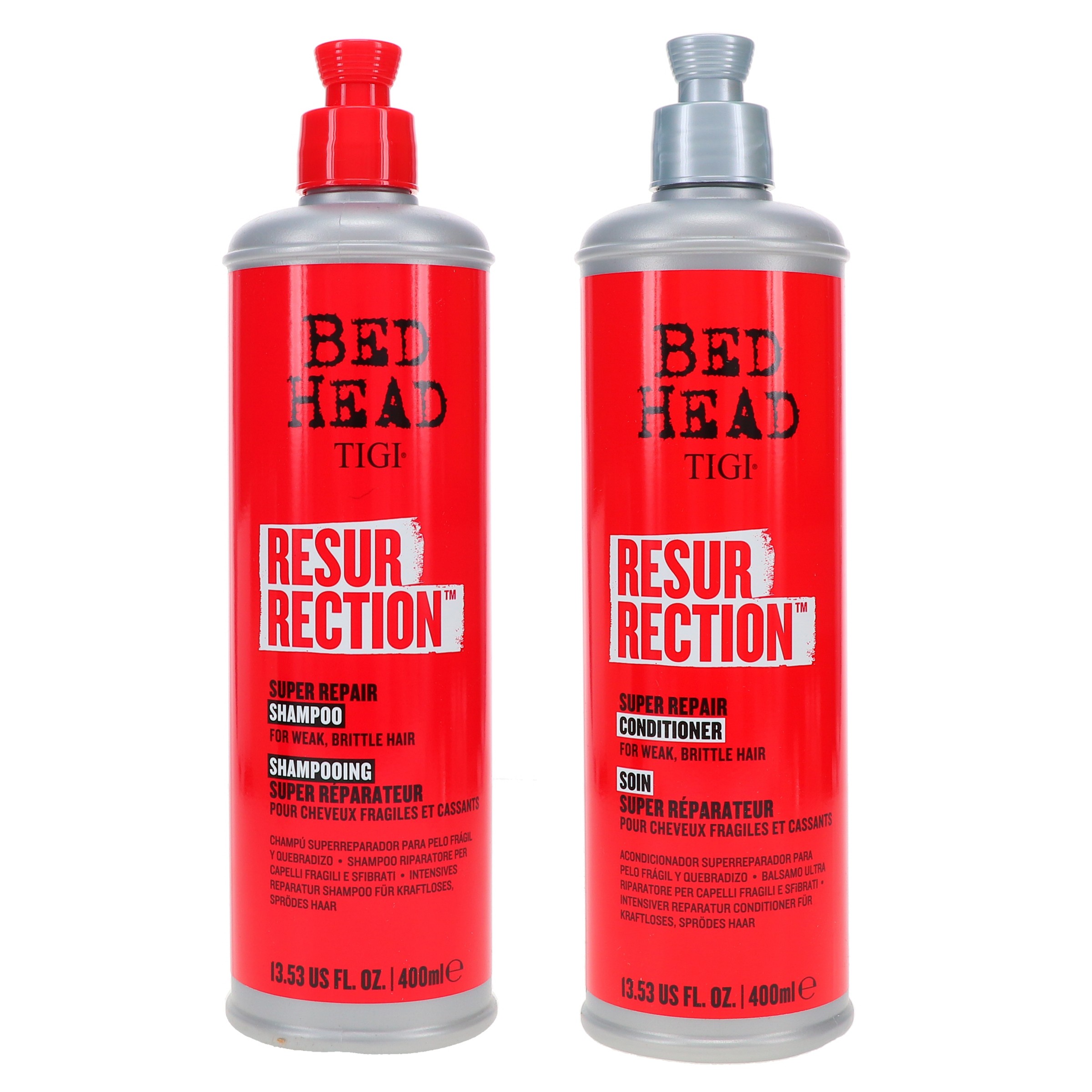 TIGI Bed Head Resurrection Super Repair Shampoo & Conditioner 13.53 oz Combo Pack