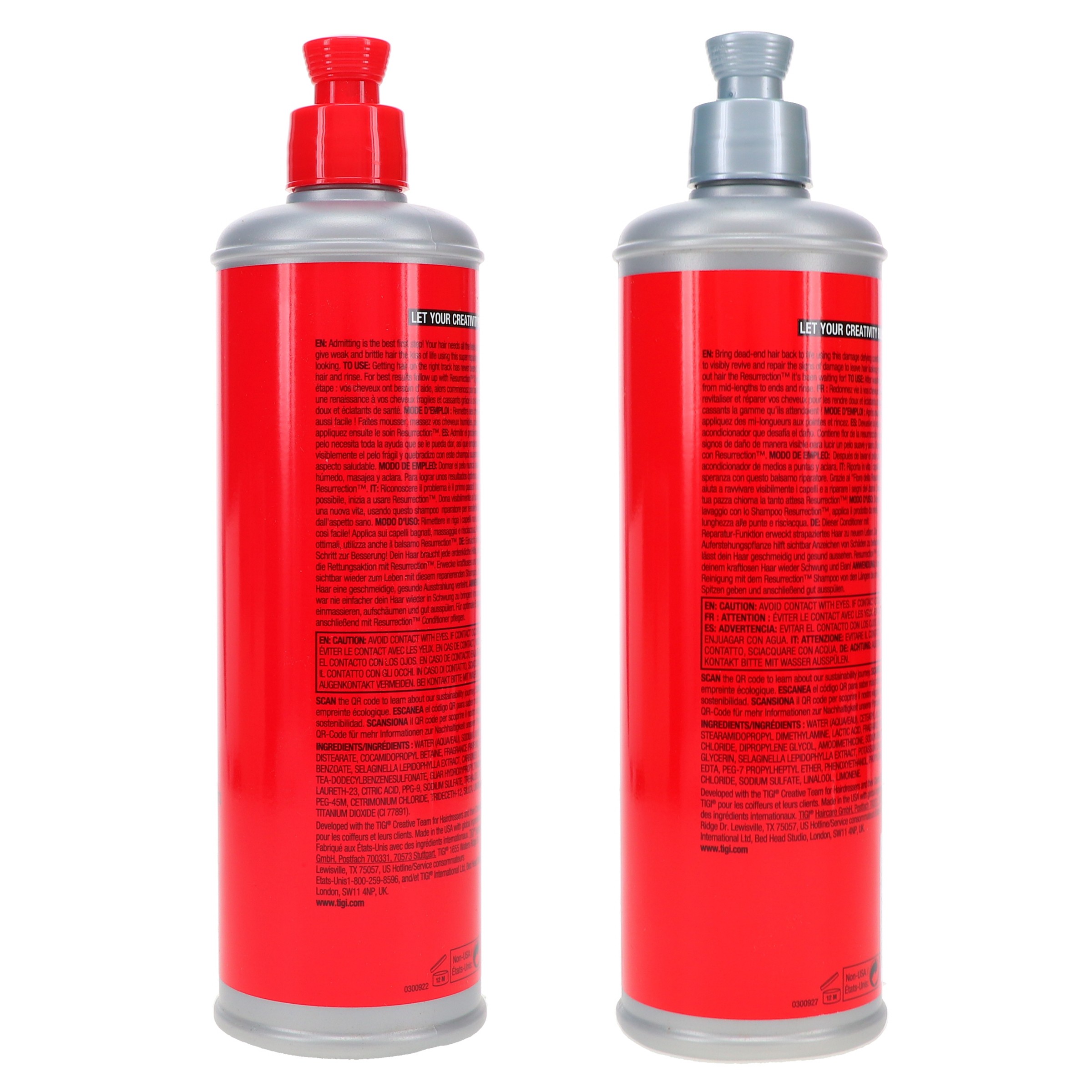 TIGI Bed Head Resurrection Super Repair Shampoo & Conditioner 13.53 oz Combo Pack