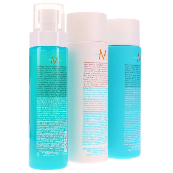 Moroccanoil Color Complete Color Continue Shampoo 8.5 oz, Color Complete Color Continue Conditioner 8.5 oz & Protect and Prevent Spray 5.4 oz Combo Pack
