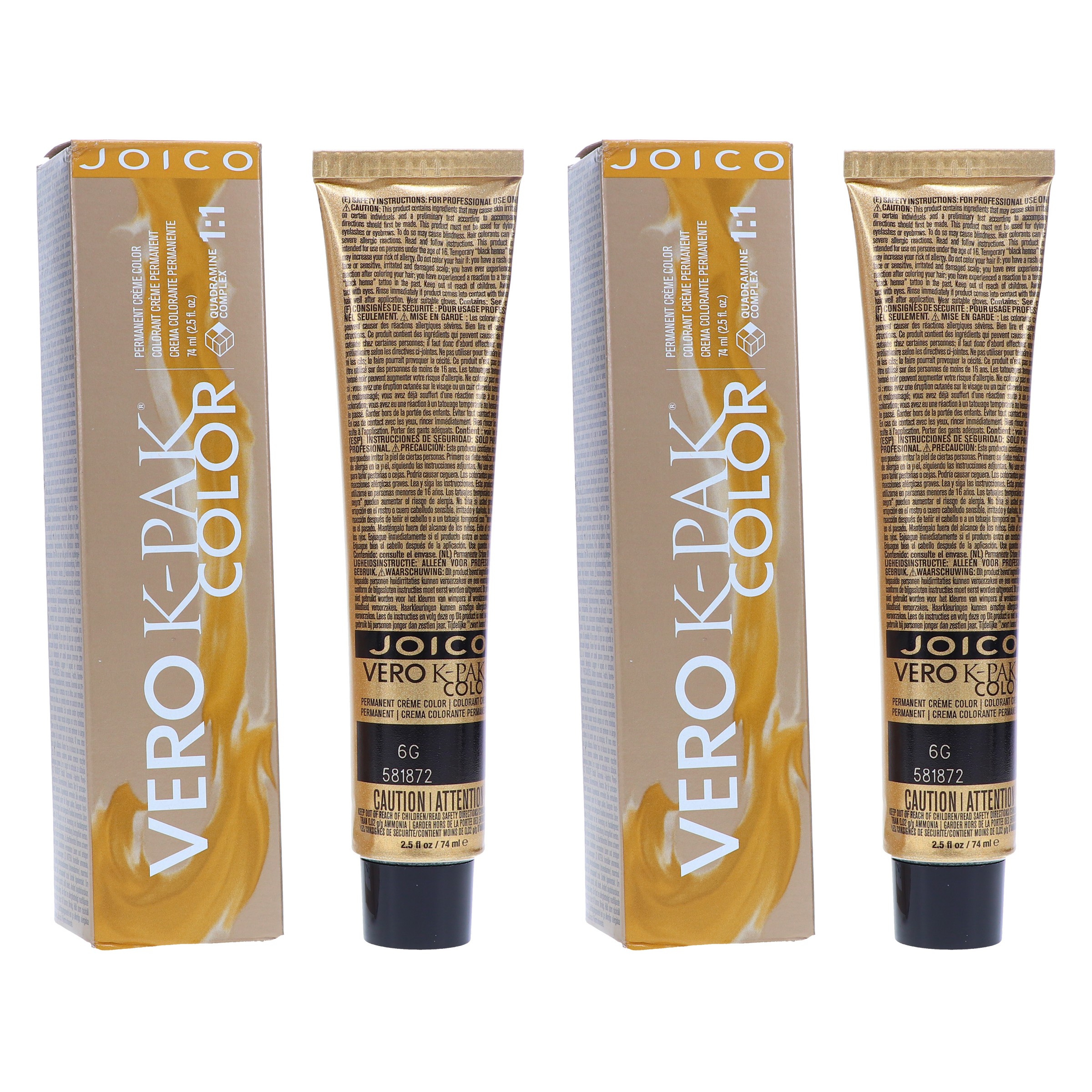 Joico Vero K-Pak 6G Light Golden Brown 2.5 oz 2 Pack