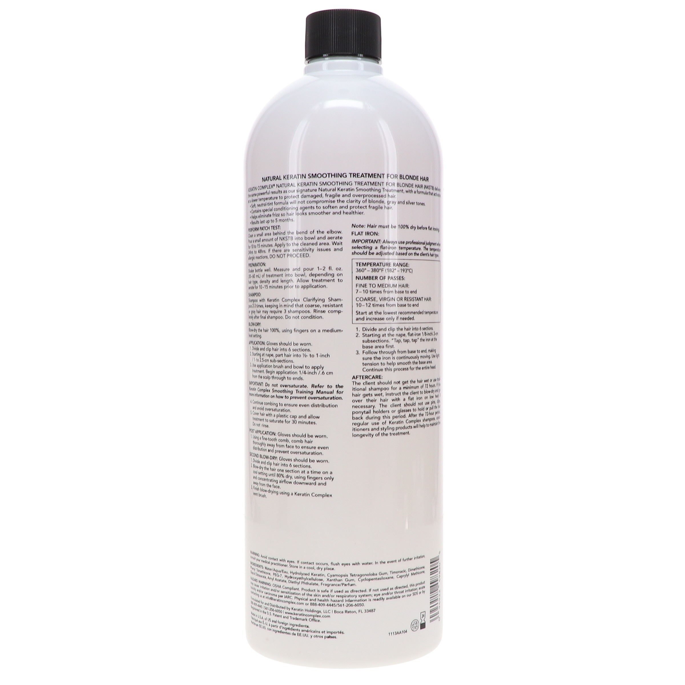 Keratin Complex Natural Keratin Smoothing Treatment for Blonde Hair 33.8 oz & Comb