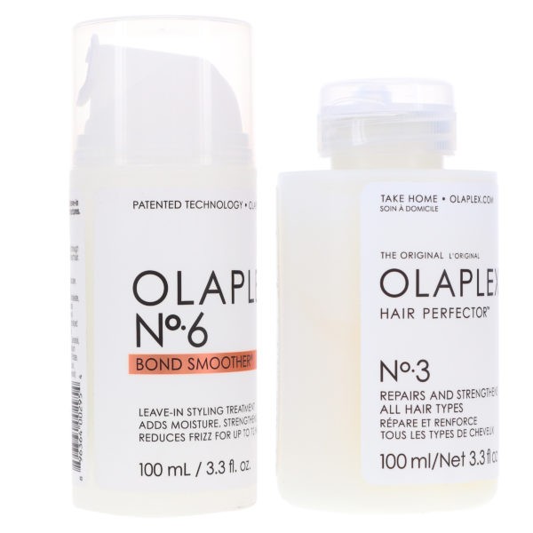 Olaplex No. 3 Hair Perfector 3.3 oz & No. 6 Bond Smoother Reparative Styling Creme 3.3 oz Combo Pack