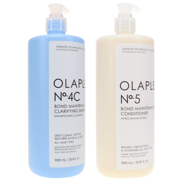 Olaplex No.4C Bond Maintenance Clarifying Shampoo & No. 5 Conditioner 33.8 oz Combo