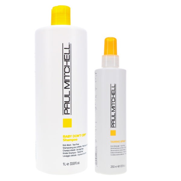 Paul Mitchell Kids Baby Don't Cry Shampoo 33.8 oz & Kids Taming Spray 8.5 oz Combo Pack