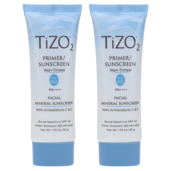 TIZO 2 Facial Mineral Primer/Sunscreen SPF 40 Water Resistant 1.75 oz 2 Pack