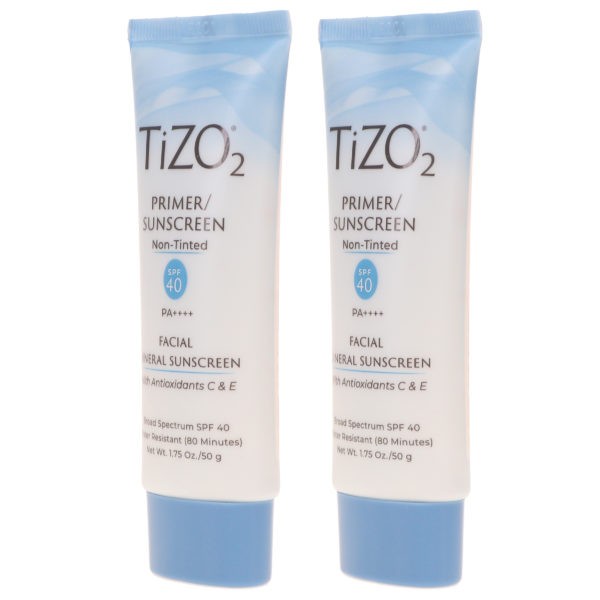 TIZO 2 Facial Mineral Primer/Sunscreen SPF 40 Water Resistant 1.75 oz 2 Pack