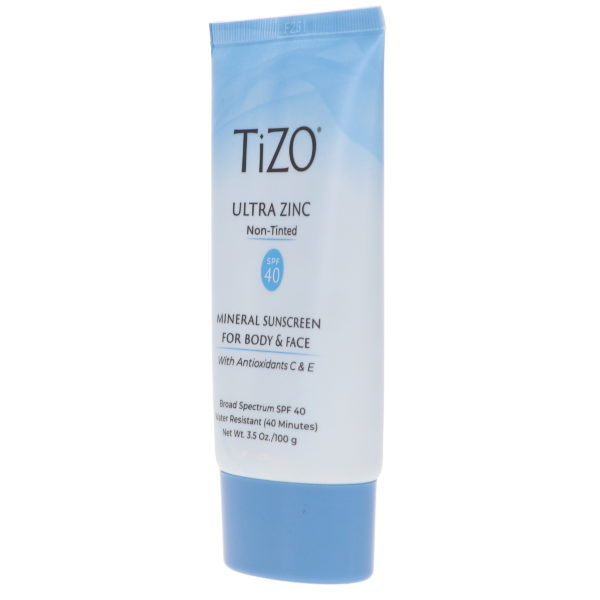 TIZO Zinc Body and Face Sunscreen SPF 40 Non-Tinted with Antioxidants C & E 3.5 oz