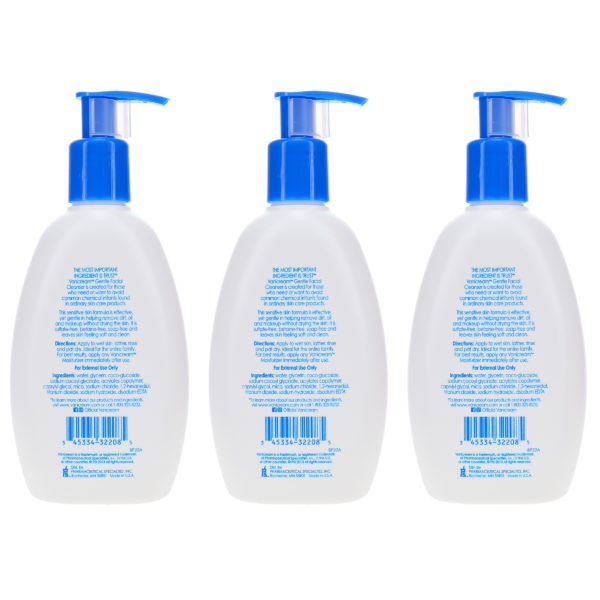 Vanicream Gentle Facial Cleanser 8 oz 3 Pack